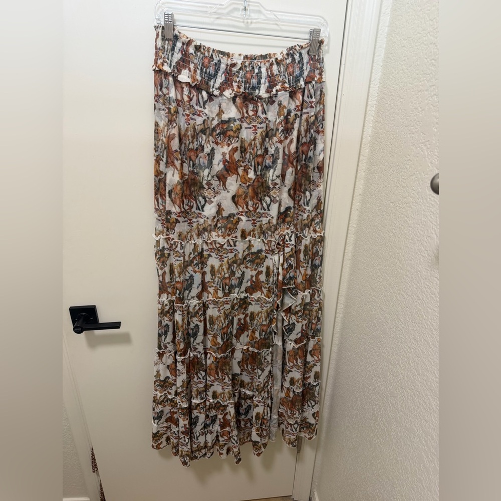 Cowboy Print Maxi Skirt